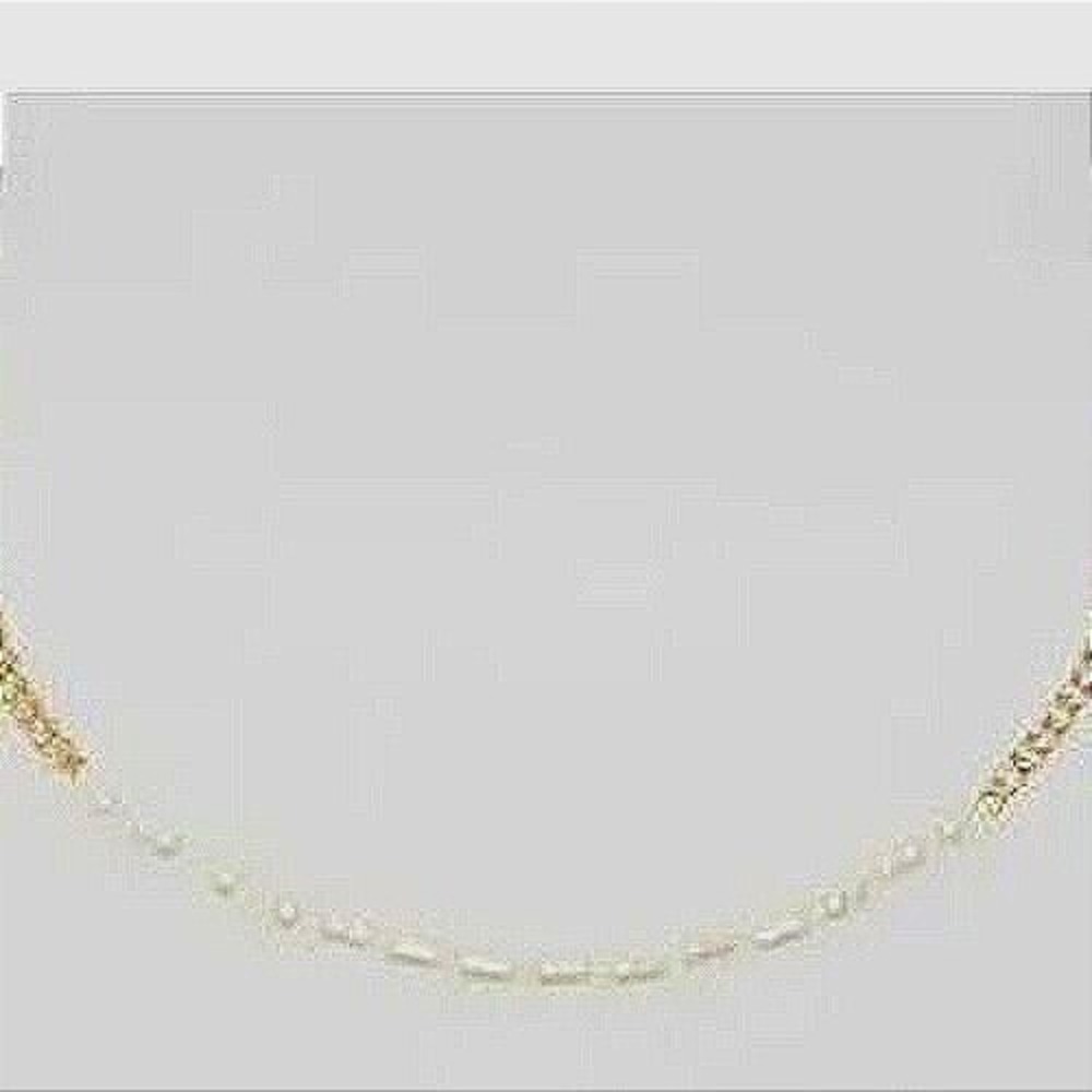 Nordstrom Rack Pearl Chain Necklace Women Small Gold New Dainty Layering Choker - Picture 3 of 4